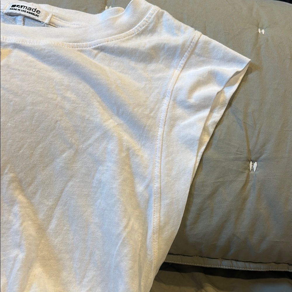 White Ruched Muscle Tee - Picture 3 of 3